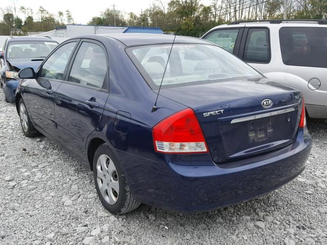 KNAFE121575437705 - 2007 KIA SPECTRA EX BLUE photo 3