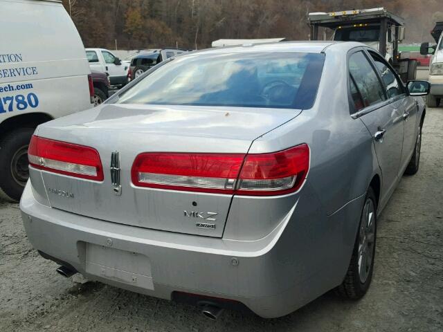 3LNHL2JC0AR609309 - 2010 LINCOLN MKZ SILVER photo 4