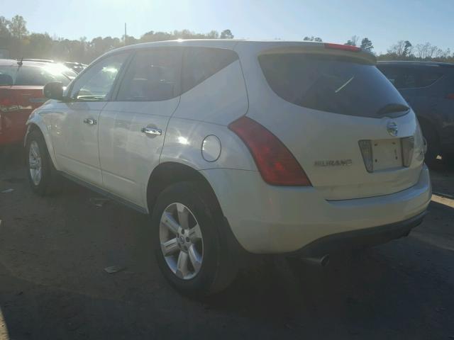 JN8AZ08T65W302300 - 2005 NISSAN MURANO SL WHITE photo 3