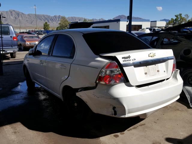 KL1TD56627B142429 - 2007 CHEVROLET AVEO BASE Ақ фото 3