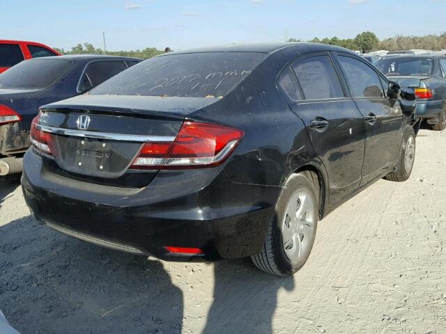 2HGFB2F50EH504166 - 2014 HONDA CIVIC LX BLACK photo 4