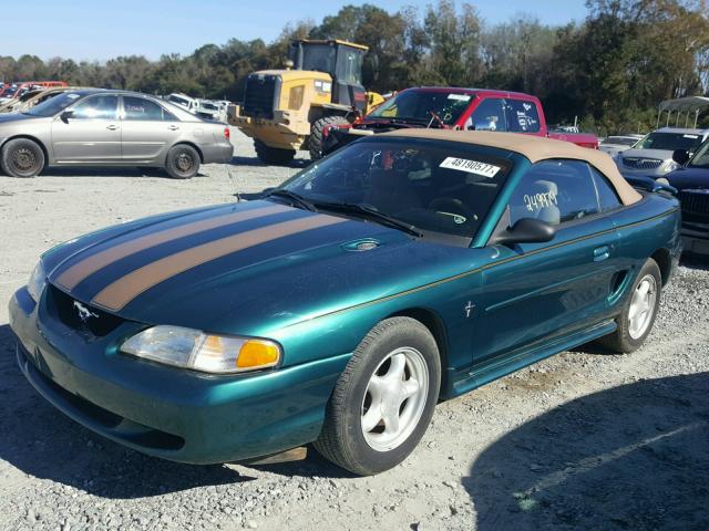 1FALP4446TF172232 - 1996 FORD MUSTANG GREEN photo 2