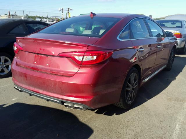 5NPE34AB1FH095944 - 2015 HYUNDAI SONATA SPO MAROON photo 4