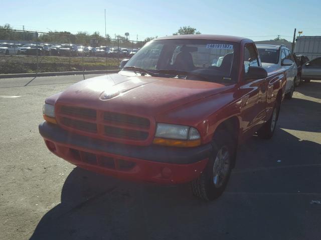 1B7FL26X21S132510 - 2001 DODGE DAKOTA RED photo 2