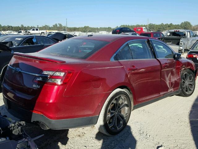 1FAHP2KT9EG102371 - 2014 FORD TAURUS SHO RED photo 4