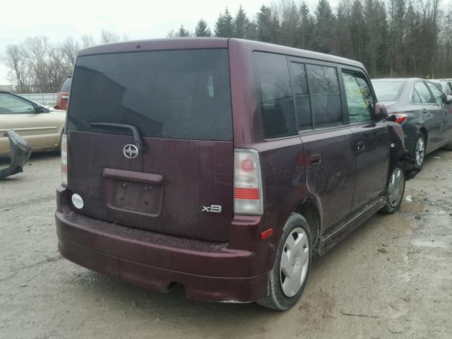 JTLKT324X54006376 - 2005 TOYOTA SCION XB PURPLE photo 4