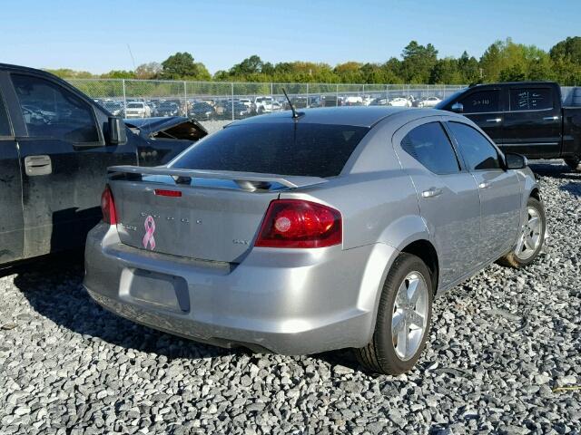 1C3CDZCBXDN628745 - 2013 DODGE AVENGER SX SILVER photo 4