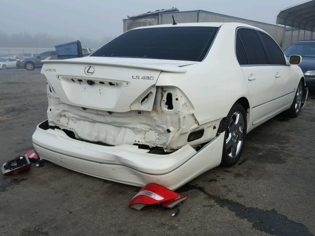 JTHBN36F540125927 - 2004 LEXUS LS 430 WHITE photo 4