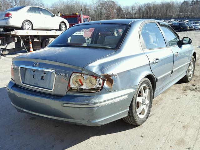 KMHWF35H55A144987 - 2005 HYUNDAI SONATA GLS BLUE photo 4