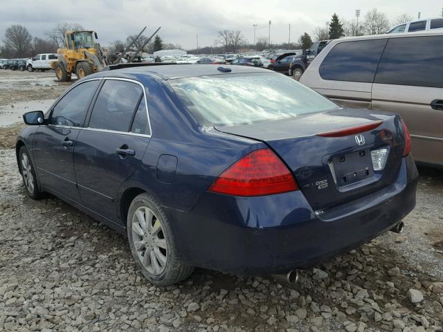 1HGCM66827A082403 - 2007 HONDA ACCORD EX BLUE photo 3