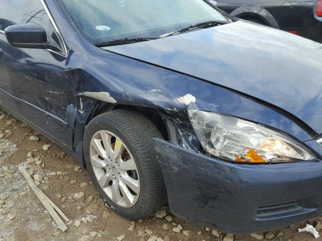 1HGCM66827A082403 - 2007 HONDA ACCORD EX BLUE photo 9