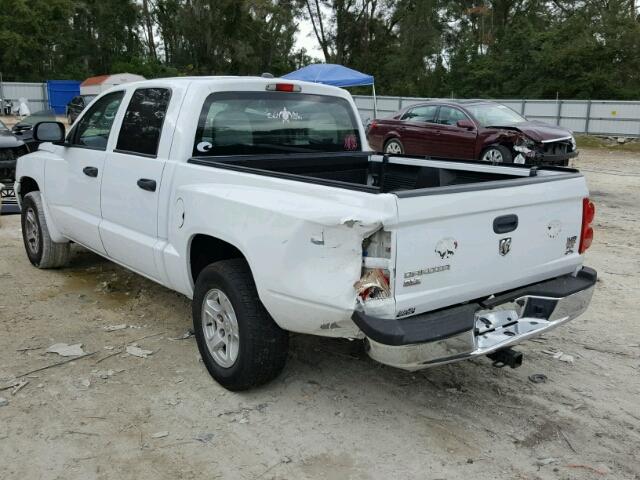 1D7HE48N26S503625 - 2006 DODGE DAKOTA QUA WHITE photo 3