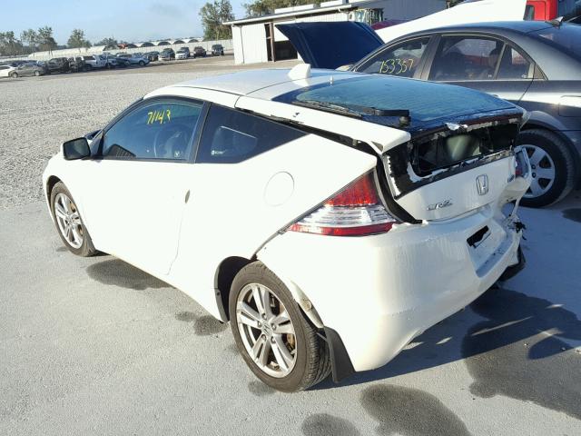 JHMZF1D60CS001957 - 2012 HONDA CR-Z EX WHITE photo 3