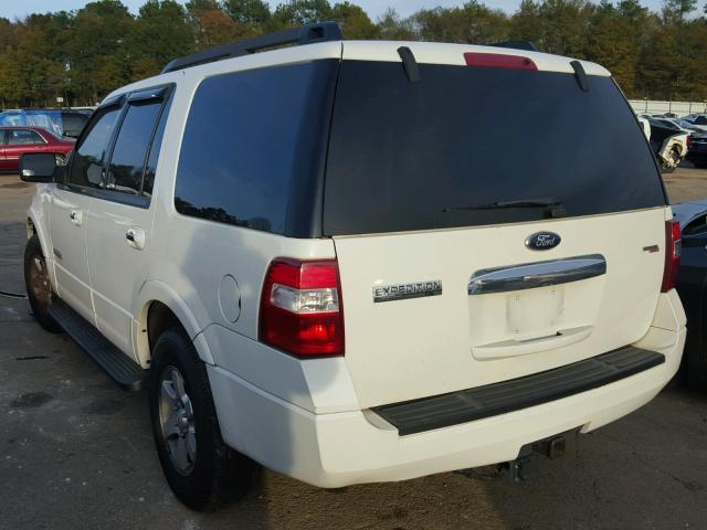 1FMFU15588LA27428 - 2008 FORD EXPEDITION WHITE photo 3