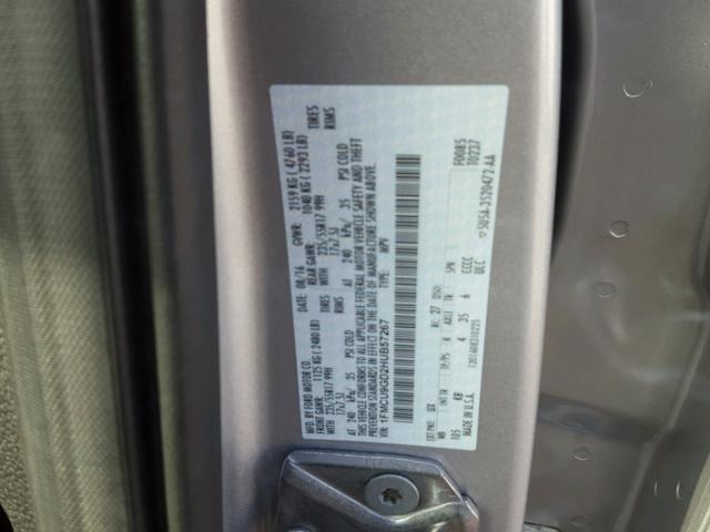 1FMCU9GD2HUB57267 - 2017 FORD ESCAPE SE 银色 照片 10