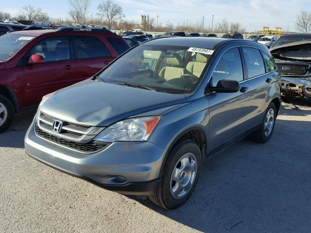 5J6RE4H36BL026547 - 2011 HONDA CR-V LX TEAL photo 2