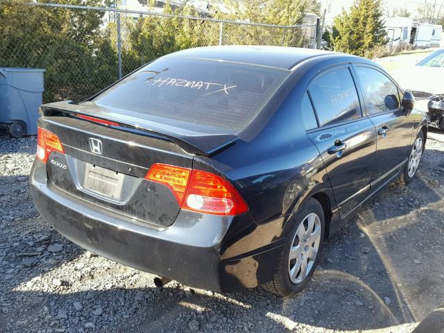 2HGFA16538H514546 - 2008 HONDA CIVIC LX BLACK photo 4