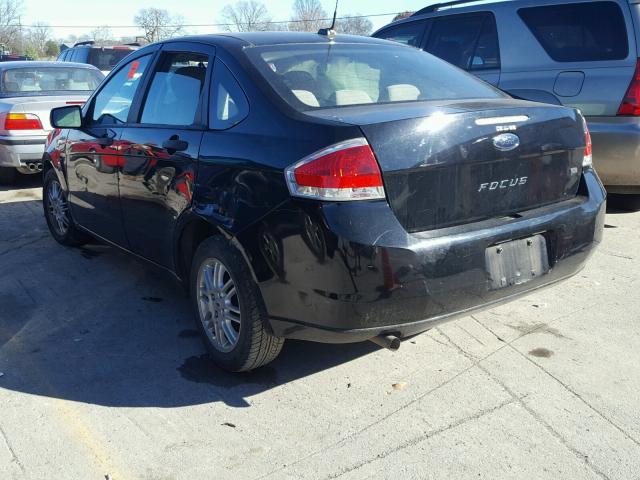 1FAHP3FN7BW115381 - 2011 FORD FOCUS SE BLACK photo 3