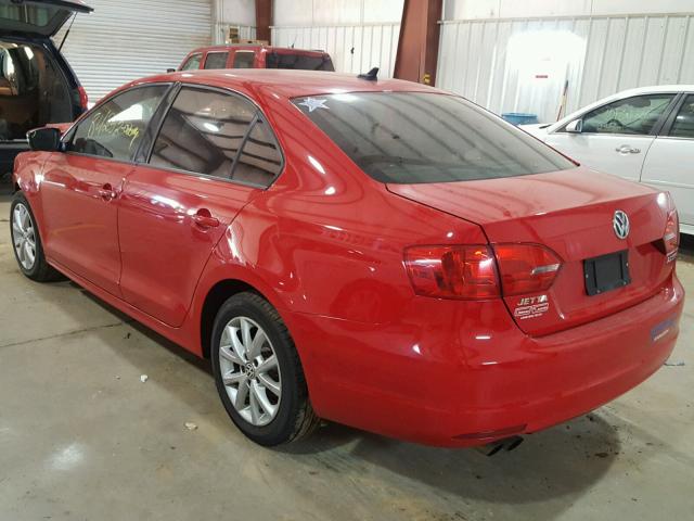 3VWDX7AJ2CM362231 - 2012 VOLKSWAGEN JETTA SE RED photo 3