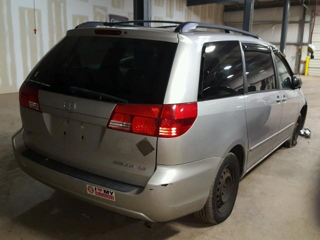 5TDZA23C14S016636 - 2004 TOYOTA SIENNA CE SILVER photo 4