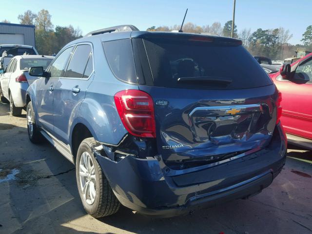 2GNALCEK8H6202103 - 2017 CHEVROLET EQUINOX LT BLUE photo 3