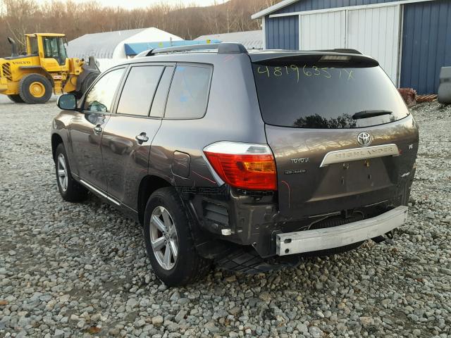 JTEES41A492147711 - 2009 TOYOTA HIGHLANDER CHARCOAL photo 3