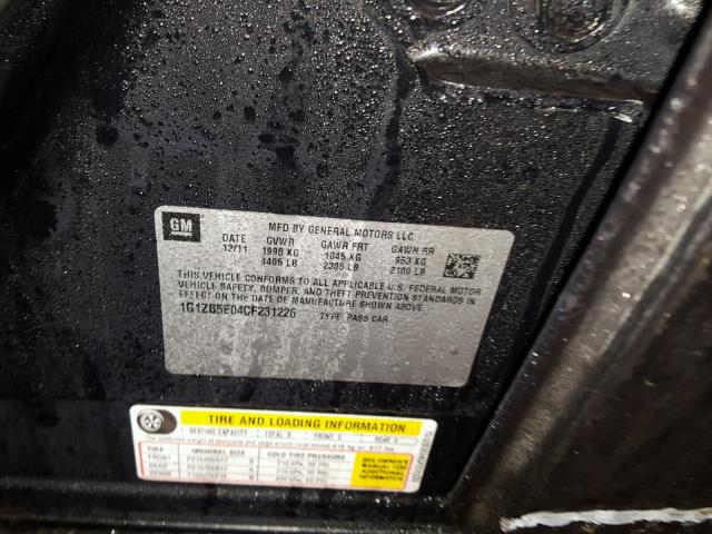 1G1ZB5E04CF231226 - 2012 CHEVROLET MALIBU LS Qara foto 10