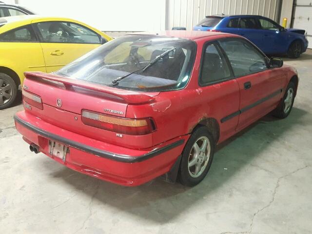 JH4DA9345NS801633 - 1992 ACURA INTEGRA RS RED photo 4