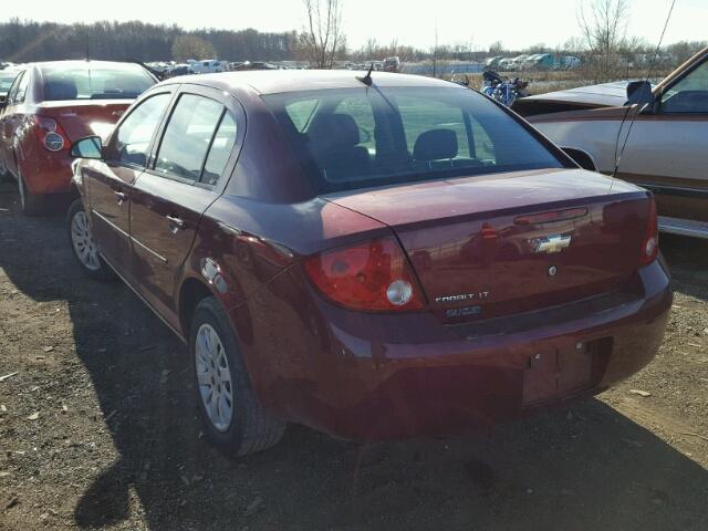 1G1AT58H997186914 - 2009 CHEVROLET COBALT LT MAROON photo 3