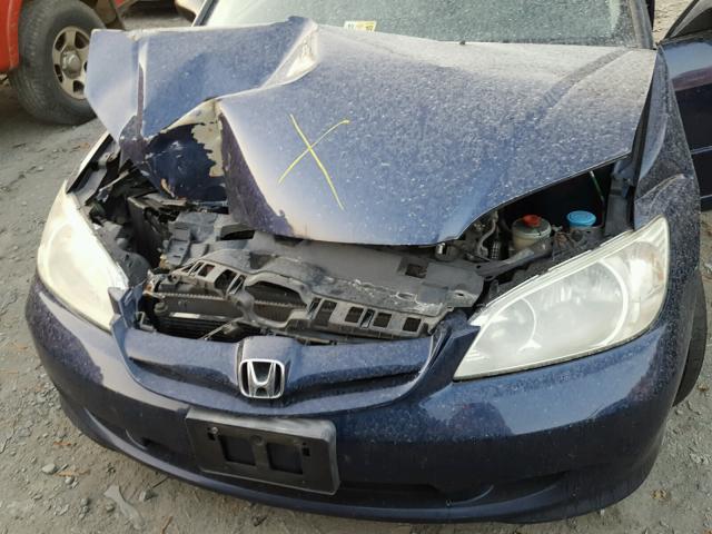 2HGES16574H555166 - 2004 HONDA CIVIC LX BLUE photo 7