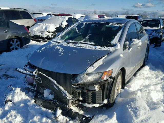 2HGFA16958H020336 - 2008 HONDA CIVIC EXL SILVER photo 2