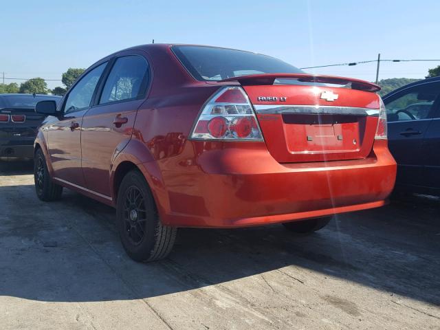 KL1TD56E19B665208 - 2009 CHEVROLET AVEO LS RED photo 3