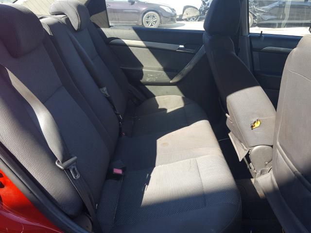KL1TD56E19B665208 - 2009 CHEVROLET AVEO LS RED photo 6