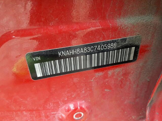 KNAHH8A83C7405986 - 2012 KIA RONDO RED photo 10