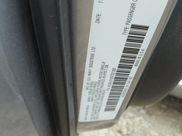 4S3BL616397227306 - 2009 SUBARU LEGACY 2.5 GRAY photo 10