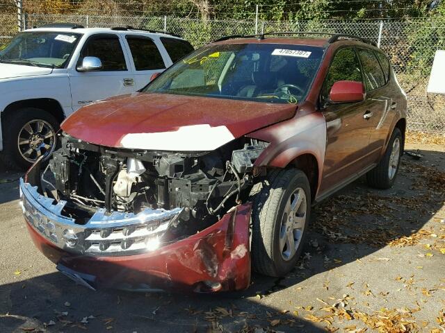 JN8AZ08T65W301812 - 2005 NISSAN MURANO SL MAROON photo 2