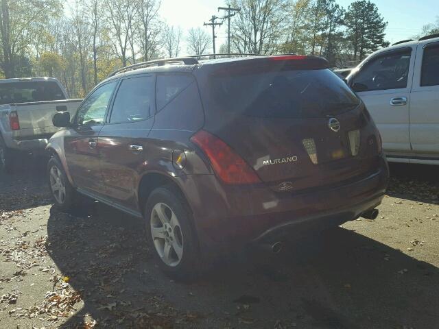 JN8AZ08T65W301812 - 2005 NISSAN MURANO SL MAROON photo 3