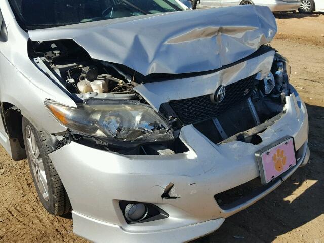 2T1BU4EE3AC294994 - 2010 TOYOTA COROLLA BA SILVER photo 9