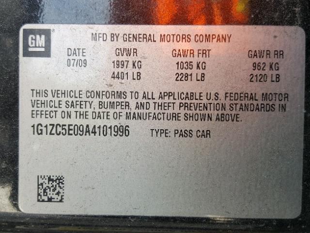 1G1ZC5E09A4101996 - 2010 CHEVROLET MALIBU 1LT CHARCOAL photo 10