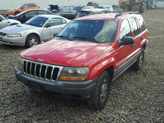 1J4GW58S8XC600588 - 1999 JEEP GRAND CHER RED photo 2