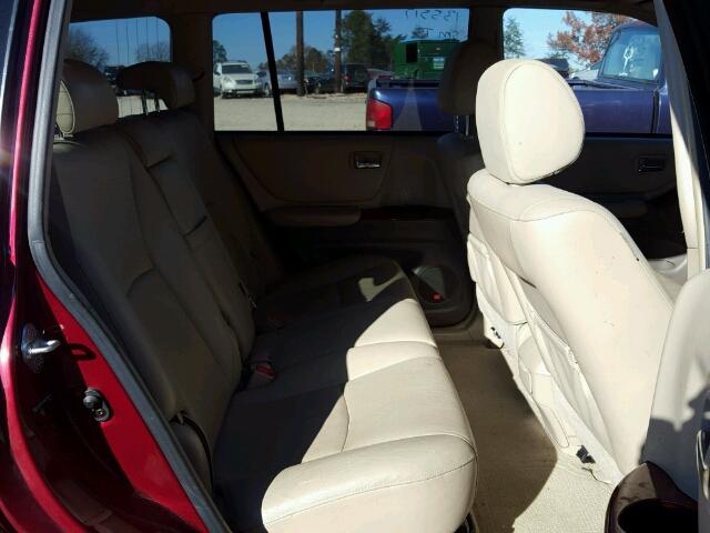 JTEEP21AX40049647 - 2004 TOYOTA HIGHLANDER BURGUNDY photo 6