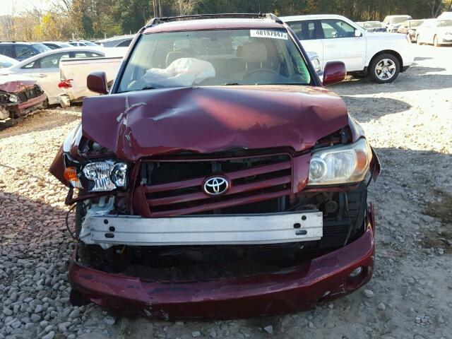 JTEEP21AX40049647 - 2004 TOYOTA HIGHLANDER BURGUNDY photo 9