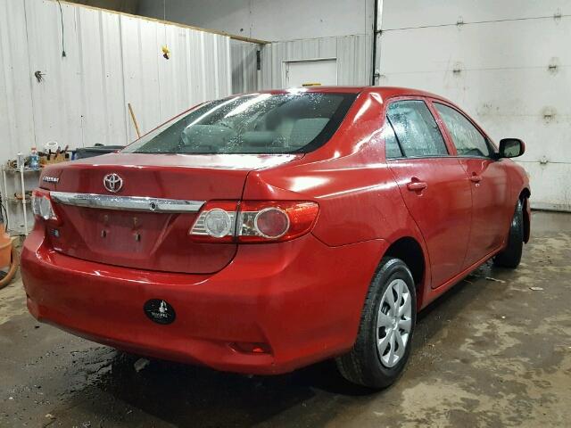 2T1BU4EE4DC104561 - 2013 TOYOTA COROLLA BA RED photo 4