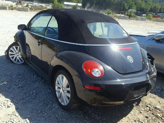 3VWRF31Y98M415156 - 2008 VOLKSWAGEN NEW BEETLE BLACK photo 3