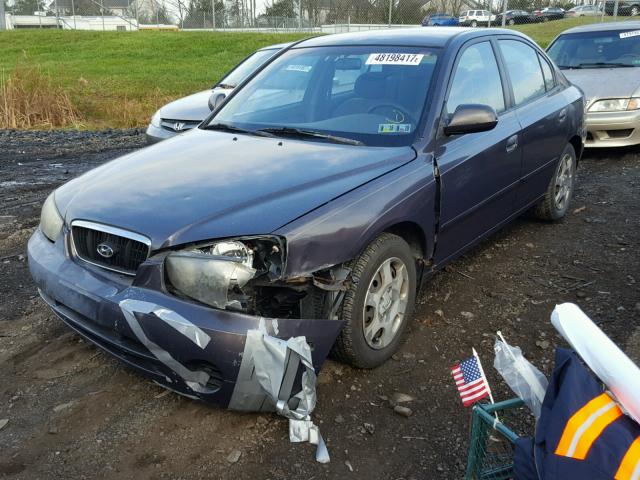 KMHDN45D61U211599 - 2001 HYUNDAI ELANTRA GL BLUE photo 2