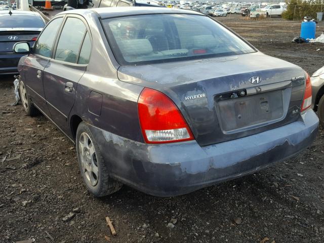 KMHDN45D61U211599 - 2001 HYUNDAI ELANTRA GL BLUE photo 3