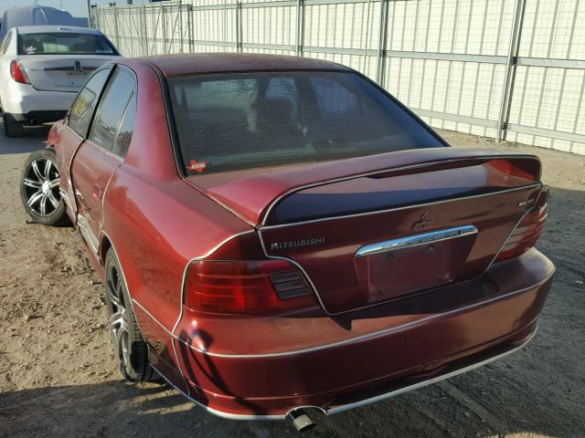 4A3AA46G9YE006310 - 2000 MITSUBISHI GALANT ES RED photo 3