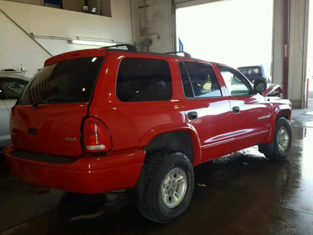 1B4HS28Y2XF654540 - 1999 DODGE DURANGO RED photo 4