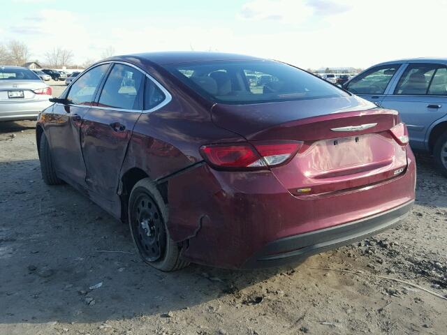 1C3CCCFB0GN122681 - 2016 CHRYSLER 200 LX MAROON photo 3