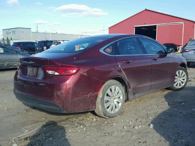 1C3CCCFB0GN122681 - 2016 CHRYSLER 200 LX MAROON photo 4